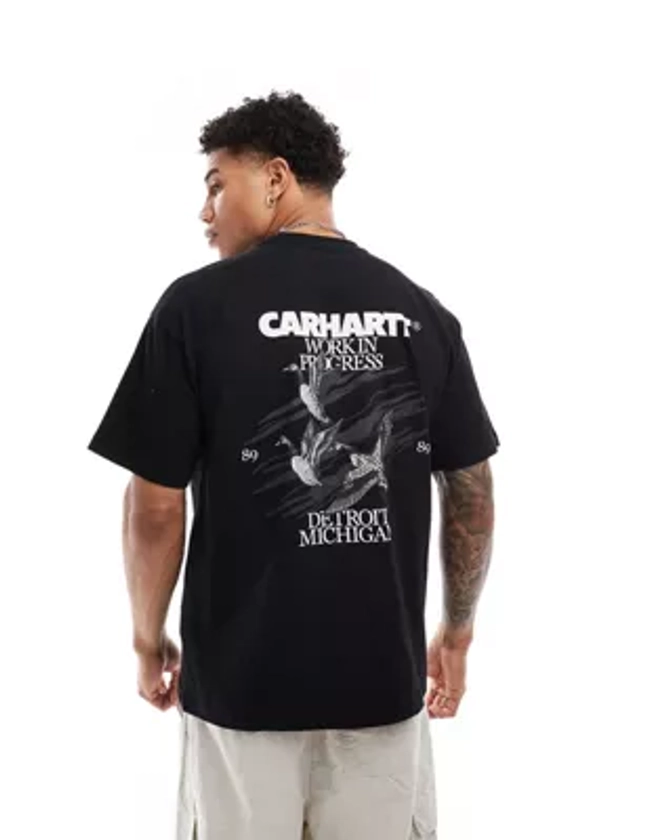 Carhartt WIP - T-shirt à imprimé canard style tampon - Noir | ASOS