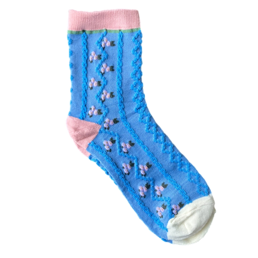 The West Village Floral Socks Blue