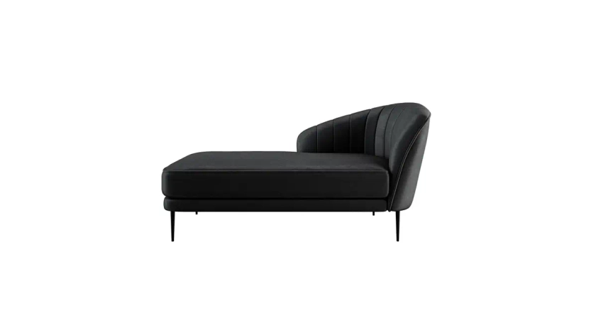 Kaj Velvet Daybed - Left Armrest - Black | Sofa Beds | Furniture