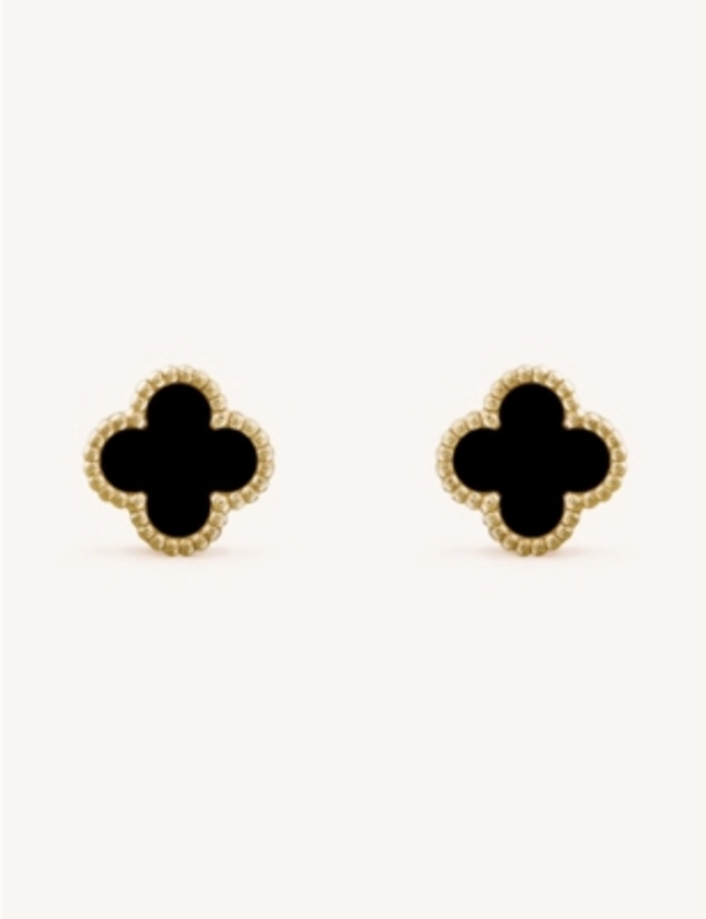 VAN CLEEF & ARPELS - Sweet Alhambra yellow-gold and onyx earrings | Selfridges.com