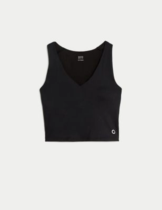 V-Neck Padded Yoga Crop Top | Goodmove | M&S