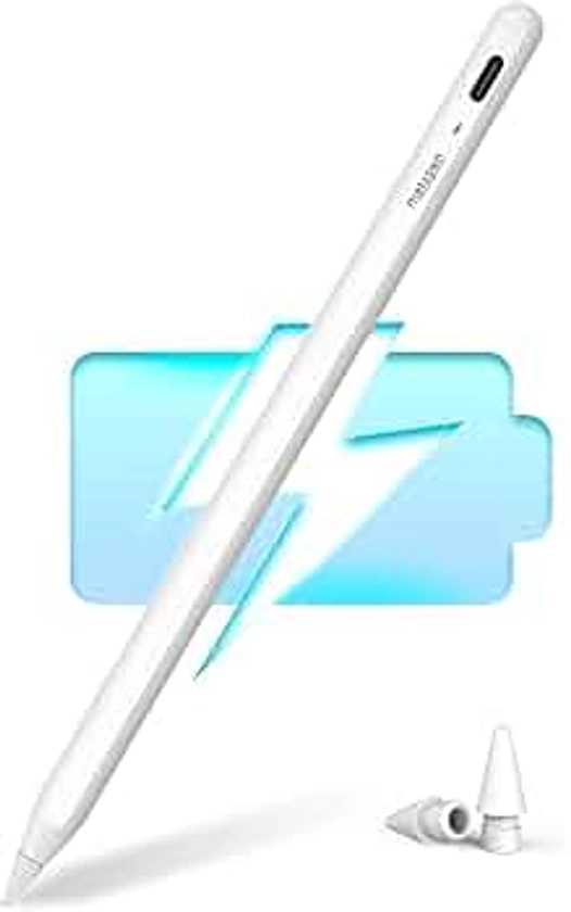 Metapen Pencil A8 for iPad 2018-2024,2X Faster Charge,Palm Rejection,Tilt Sensitivity Stylus Pen for iPad 10/9/8/7/6th Gen,iPad Pro 12.9/11/13 Inch,iPad Air 3-6,iPad Mini 5/6