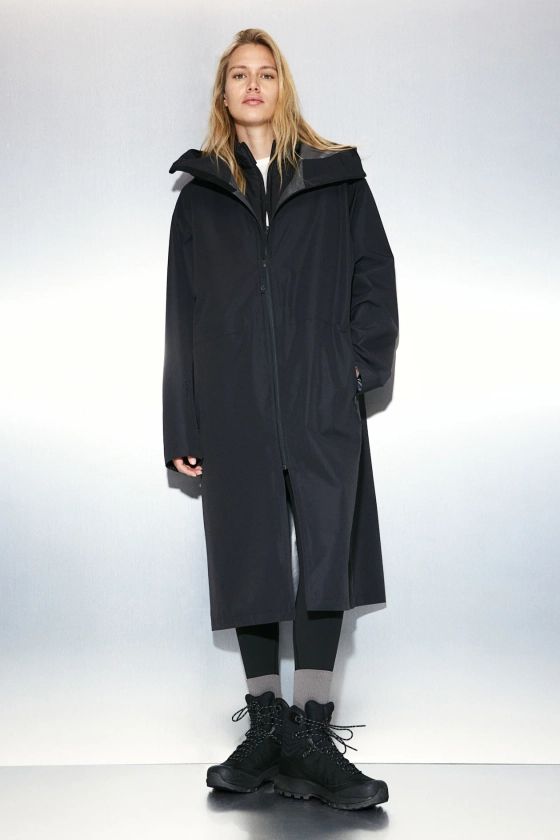 Loose Fit Rain parka in StormMove™ - Long sleeve - Knee length - Black - Ladies | H&M GB