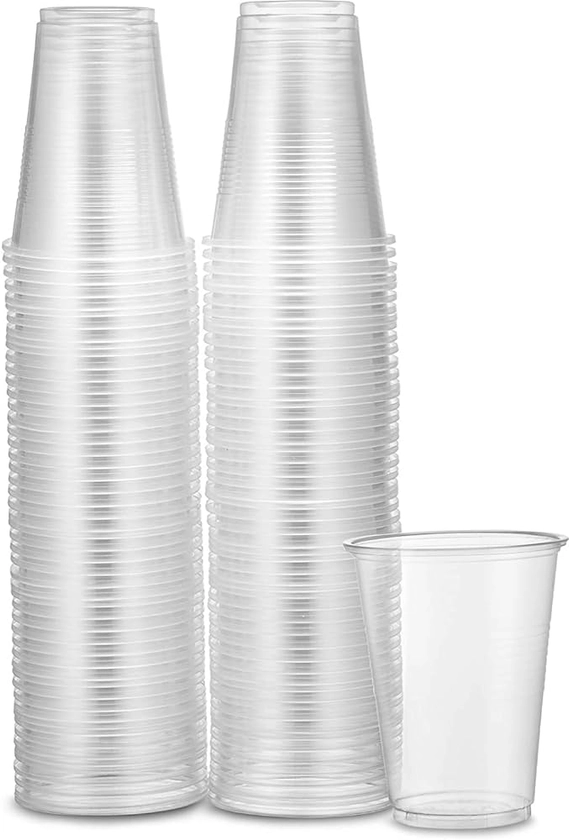 ilovepackaging 100x Plastic Disposable Drink Cups for Water Coolers Camping Travel Parties and Events (100 x 7 Ounce/180 Millilitre Cups) (100 Pack) : Amazon.co.uk: Home & Kitchen