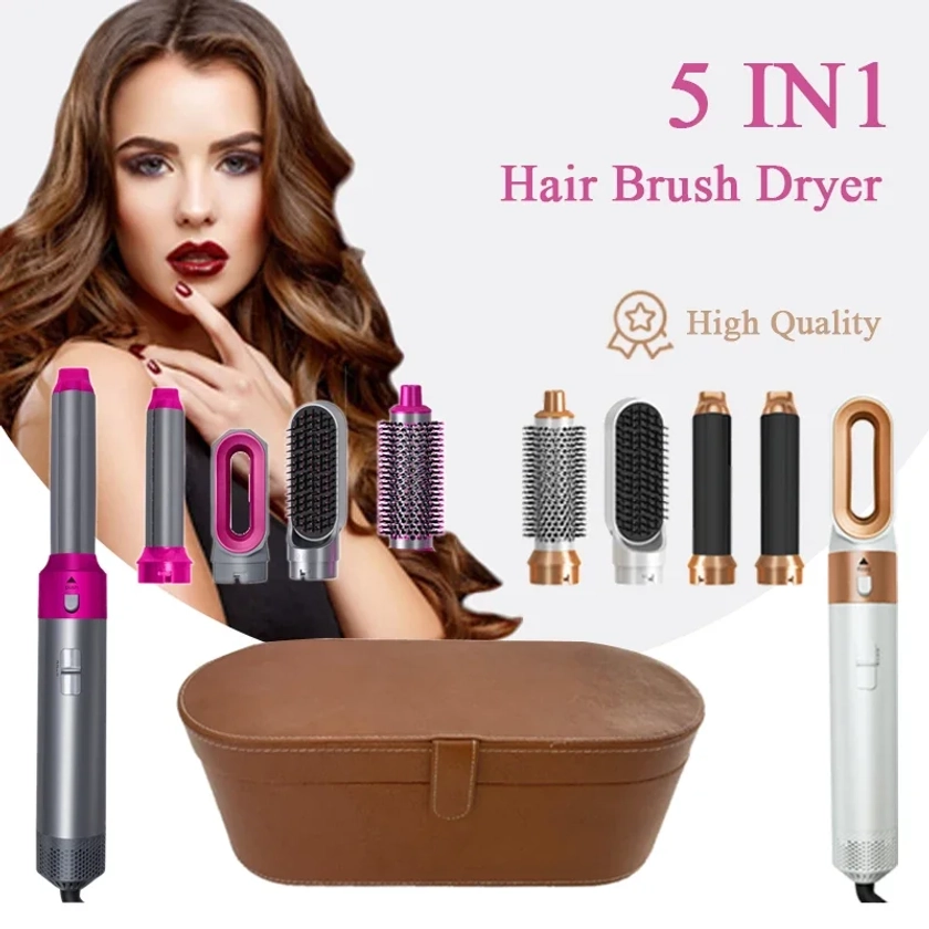 5 in 1 Hair Dryer Hot Comb Set Professional Curling Iron Hair Straightener Styling Tool For Dyson Airwrap Hair Dryer Household - AliExpress 66