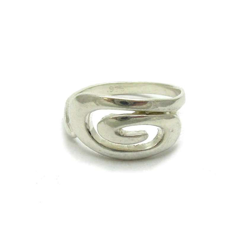 R000373 Sterling silver ring spiral Solid 925