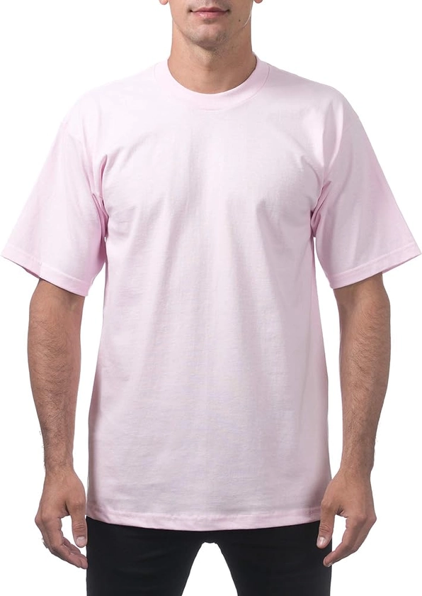 Amazon.com: Pro Club Men's Heavyweight Cotton Short Sleeve Crew Neck T-Shirt, Pink, 2X-Large : Clothing, Shoes & Jewelry