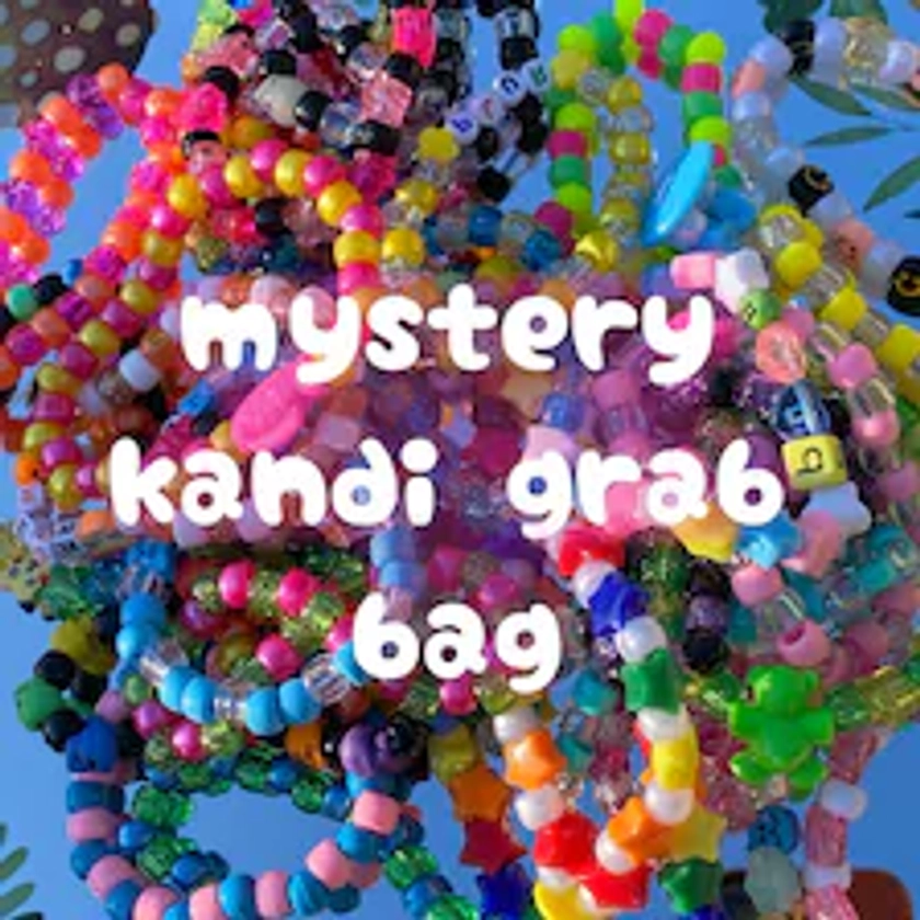 Mystery kandi grab bags! 1 - 5 - 10 - 15 - 20+ cute bracelets for raves, parties, trading, and more