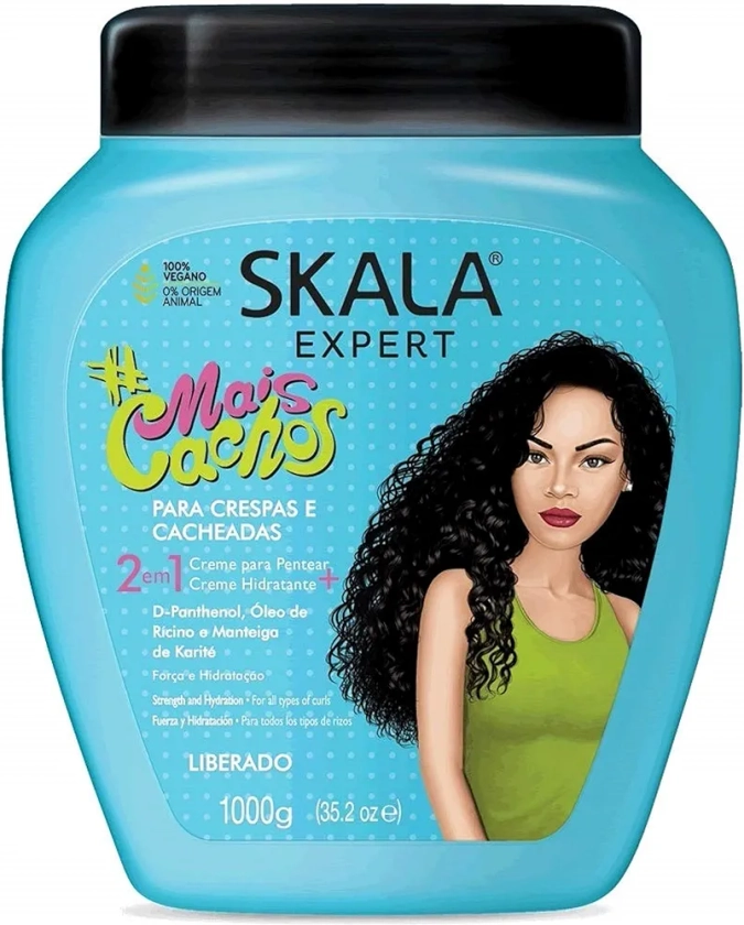 SKALA Mais Cachos Hair Type 3ABC - Eliminate Anti Frizz, For Curly Hair -2 in 1 Conditioning Treatment Cream and Cream To Comb 100% VEGAN 35.2 Oz (1 Pack)