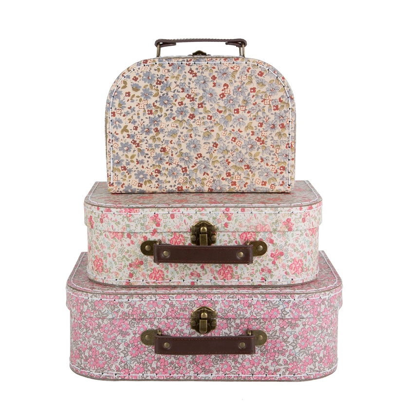 Sass And Belle Vintage Floral Suitcases Set Of Three | Noah & Maeve