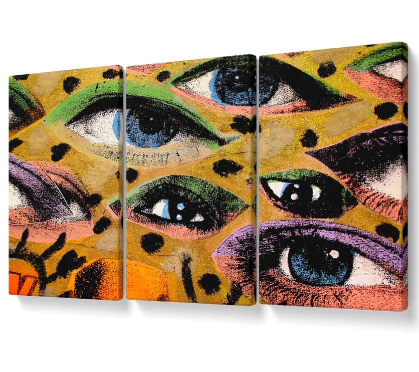 All Eyes On You Urban 3 Panel Canvas 3 Panel Set Canvas