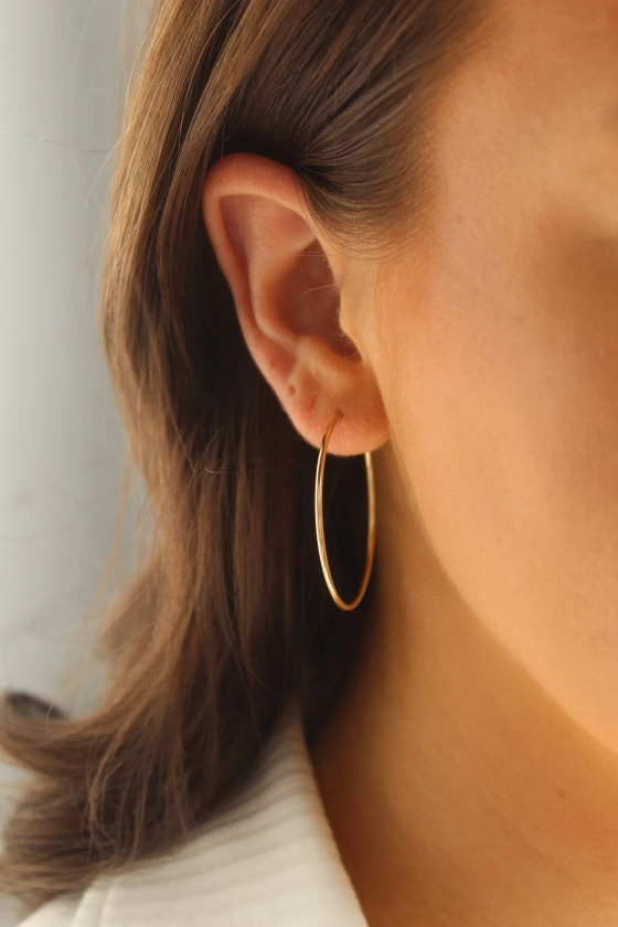 14K Gold Hoops l Gold Hoop Earrings l Gold Earrings