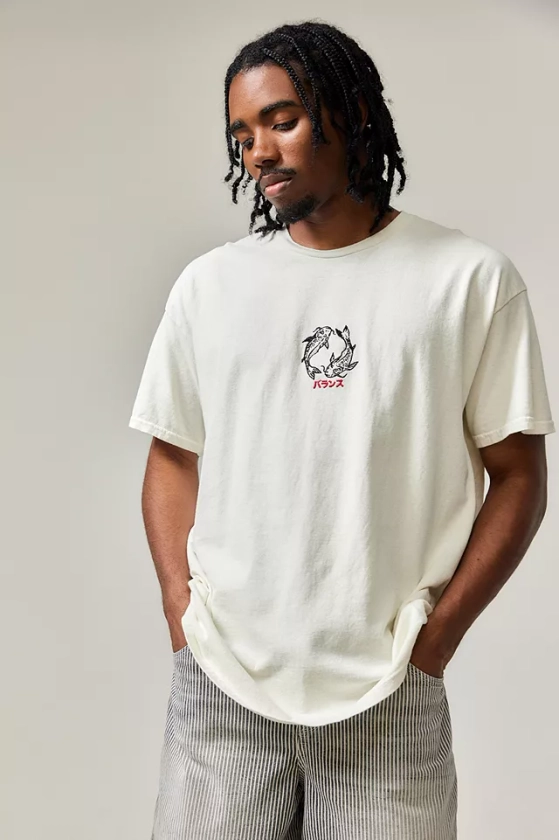 UO White Fish Embroidered T-Shirt