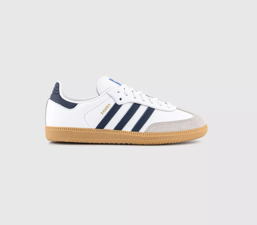 adidas Samba OG Trainers White Night Indigo Gum - Men's Trainers