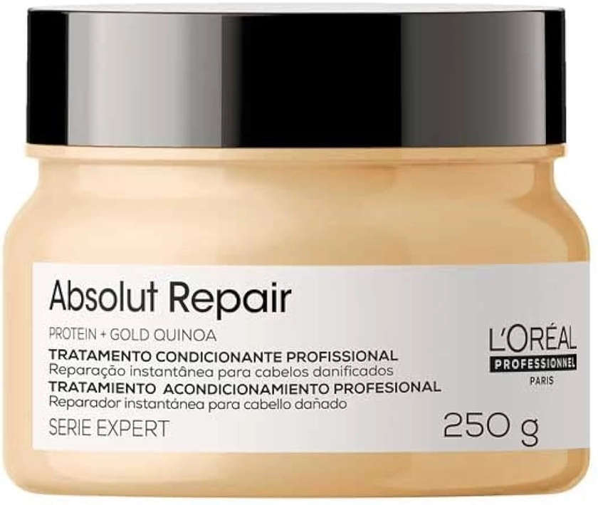 L'Oréal Professionnel Máscara Capilar Absolut Repair, Tratamento Capilar Proteico Para Nutrição Profunda, Hidrata, Repara Danos e Acrescenta Brilho, Para Cabelos Secos e Danificados, 250g : Amazon.com.br: Beleza