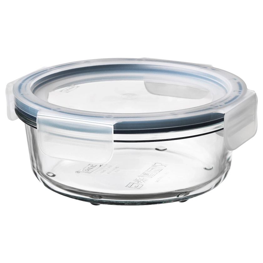 IKEA 365+ round glass, plastic glass, Food container with lid,  Diameter: 14 cm Volume: 400 ml - IKEA