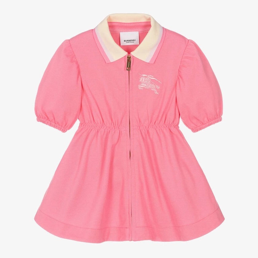 Burberry Baby Girls Pink Cotton Piqué EKD Dress
