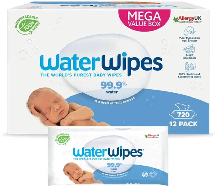 WaterWipes Billendoekjes Bio - 12 x 60 stuks - 720 doekjes | bol