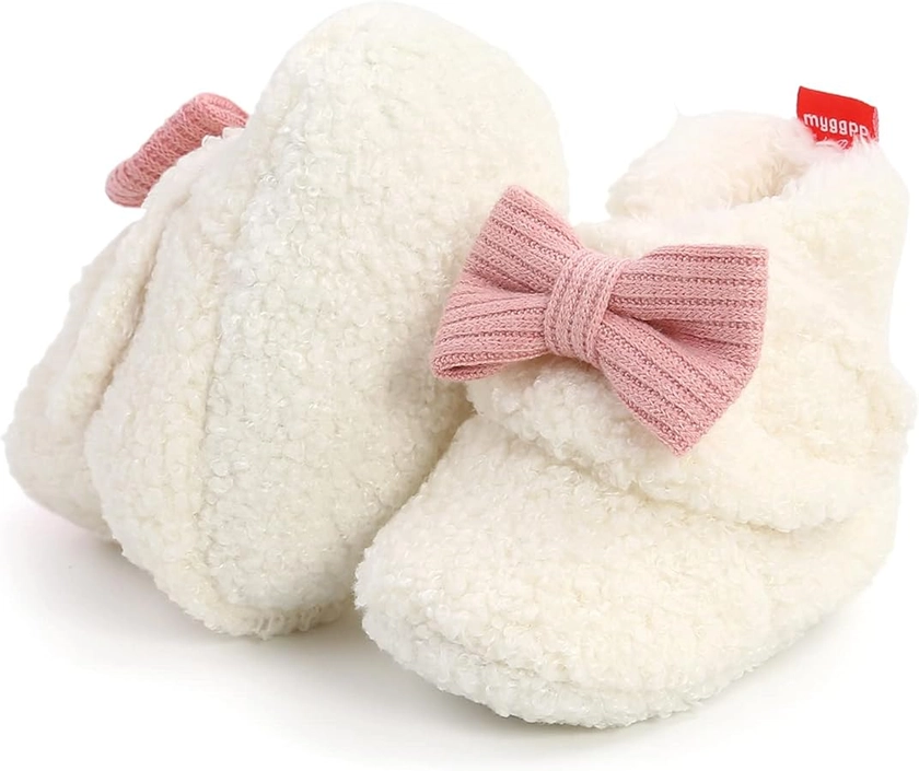 Newborn Infant Baby Girl Boy Booties Stay On Sock Slippers Soft Ankle Warm Shoe First Walkers Winter Birthday Shower Gift