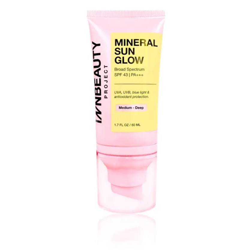 iNNBEAUTY PROJECT Mineral Sun Glow Broad Spectrum SPF 43 PA +++ with Peptides and Vitamin C - London Loves Beauty