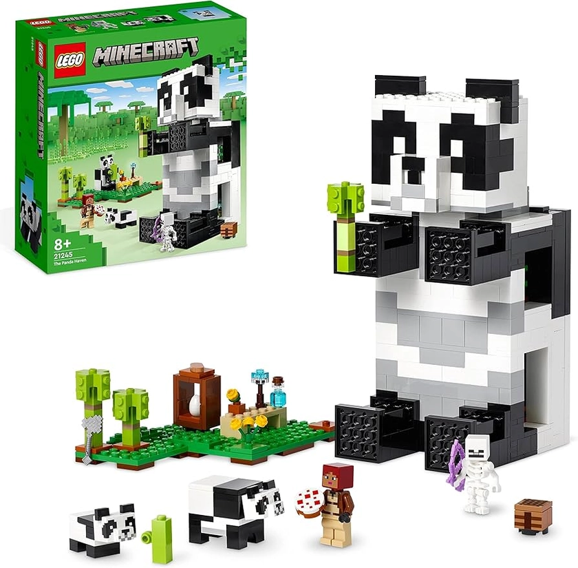 LEGO Minecraft The Panda Haven Set, Movable Toy House with Baby Pandas Animal Figures, Toys for 8 Plus Years Old Kids, Boys and Girls, Gift Idea 21245