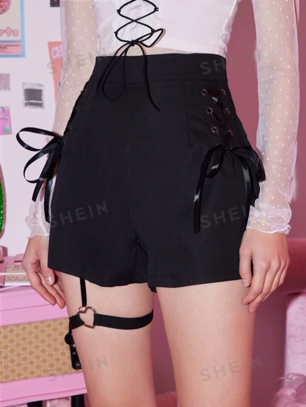 ROMWE Kawaii Shorts con cordón