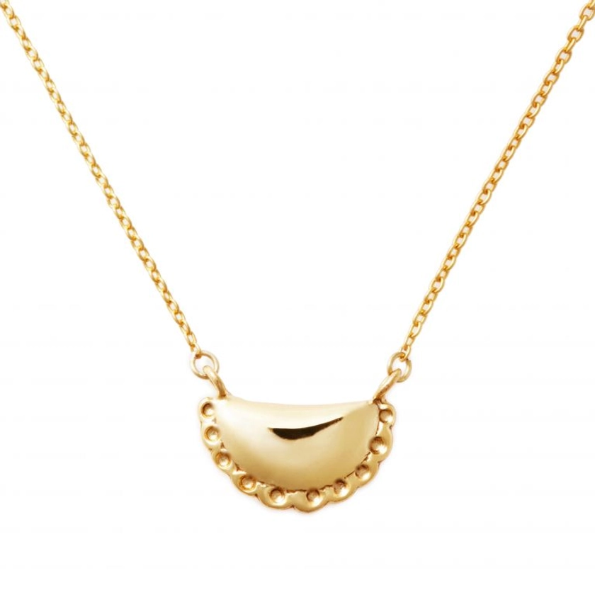 Pierogi Necklace, Yellow Gold Plated - Delicacies