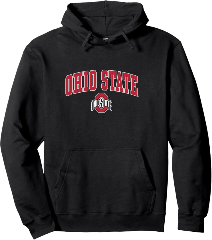 unisex-adult Ohio State Buckeyes Arch Over Logo Black Officially Licensed Pullover Hoodie, Long Sleeve