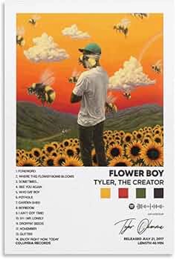 Tyler Poster Flower BOY Album Cover Poster Decorative Painting Canvas Wall Art Living Room Posters Bedroom Painting 12x18inch(30x45cm)