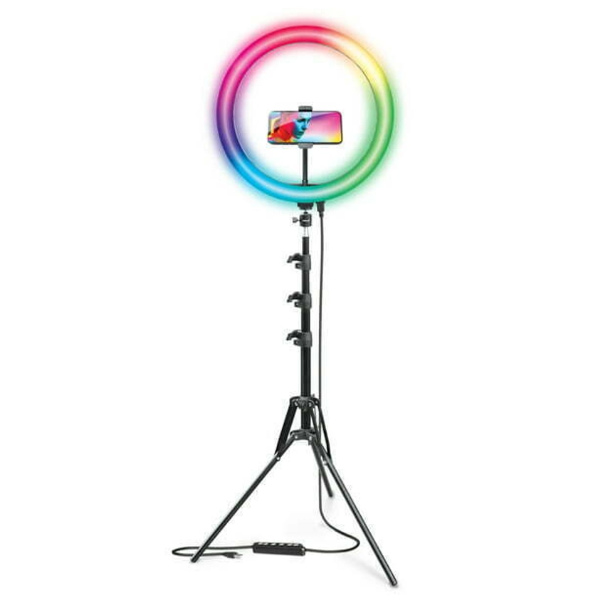 BOWER 16&#034; WHITE &amp; RGB RING LIGHT KIT W/ IN LINE REMOTE &amp; 62&#034; EXTENDABLE TRIPOD