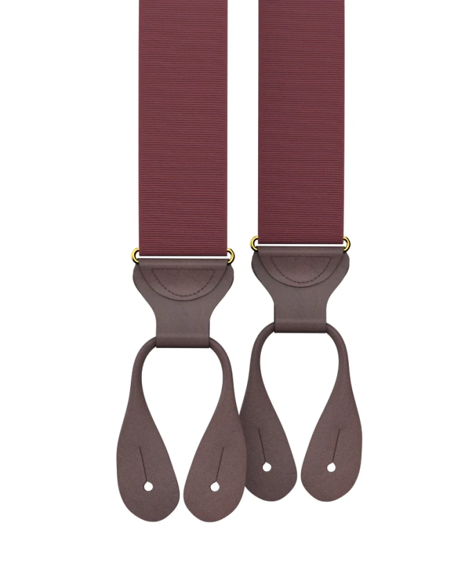 Burgundy Grosgrain Suspenders