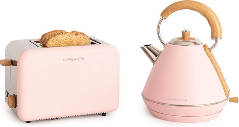 CREATE PACK - TOAST RETRO Broodrooster + KETTLE RETRO - dikke sneetjes- 1,7 liter- 6... | bol