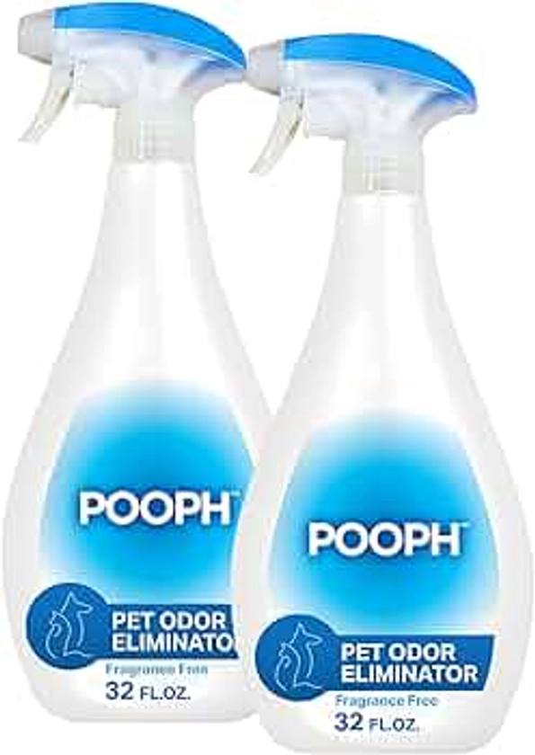 Pooph Pet Odor Eliminator, 32oz Spray, 2-Pack - Dismantles Odors on a Molecular Basis, Dogs, Cats, Freshener, Eliminator, Urine, Poop, Pee, Deodorizer, Natures, Puppy, Fresh, Clean, Furniture, Potty