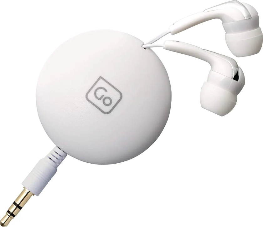 Go Travel Tangle-Free Retractable Earphones with Magnetic Clothes Clip (Ref 906)