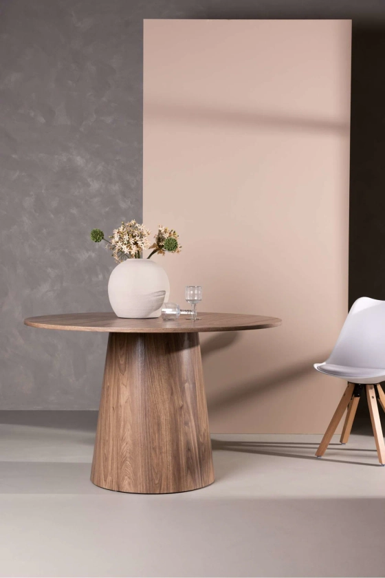 Lanzo Table À Manger Ronde - Mdf, Brun - Home All | H&M FR