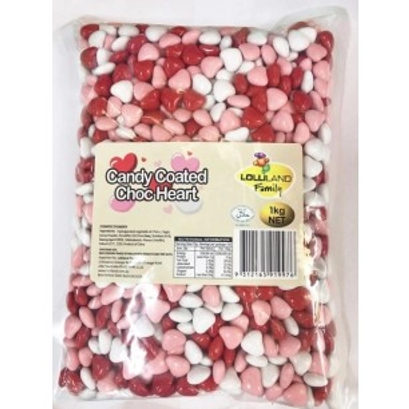 Chocolate Candy Hearts - Red White & Pink 1 kg