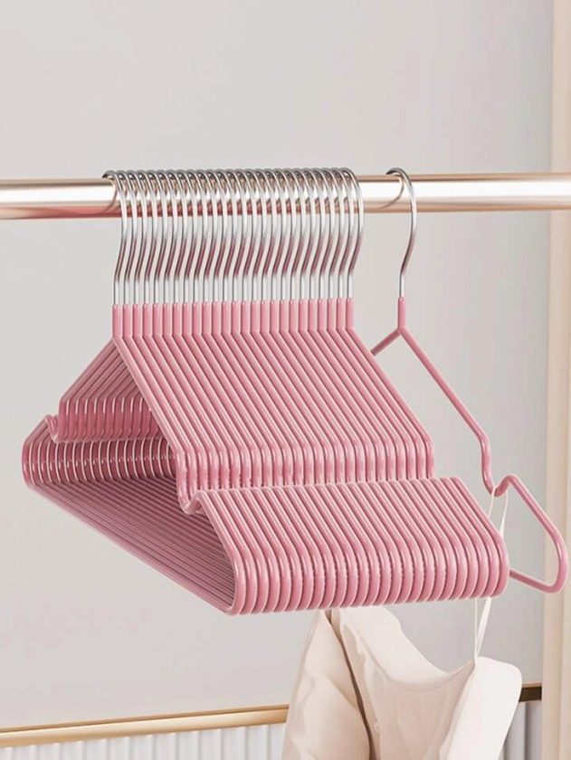 10pcs Non-slip Hanger, Pink Carbon Steel Clothes Hanger, Light Luxury Hanger For Home | SHEIN UK