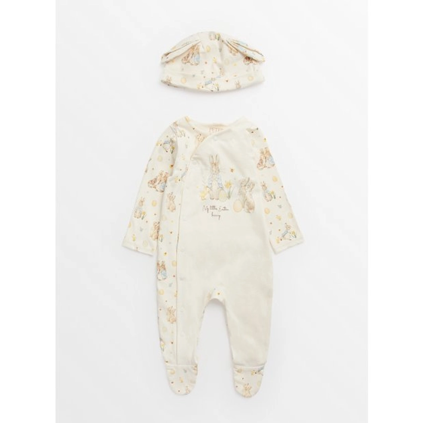 Buy Easter Peter Rabbit Cream Sleepsuit & Hat Newborn | Sleepsuits and pyjamas | Tu