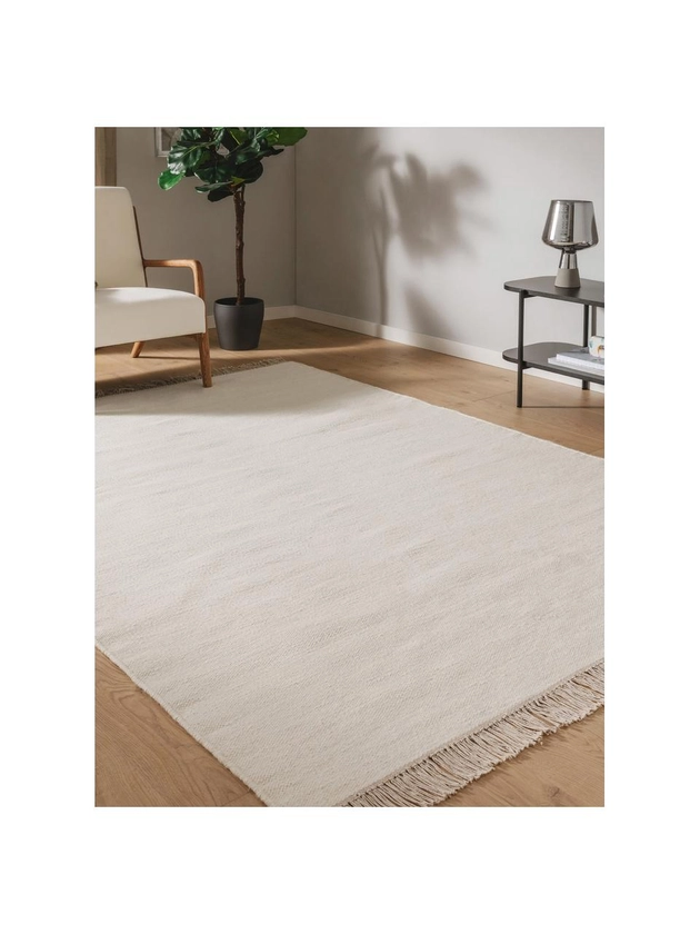 Tapis en laine tissé à la main avec franges Liv | Westwing