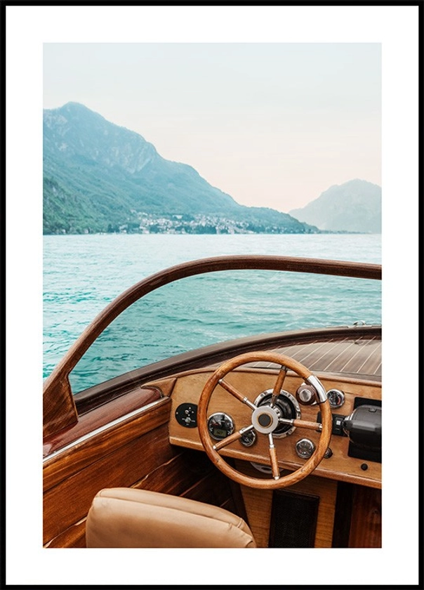 Affiche bateau sur le lac Como No1