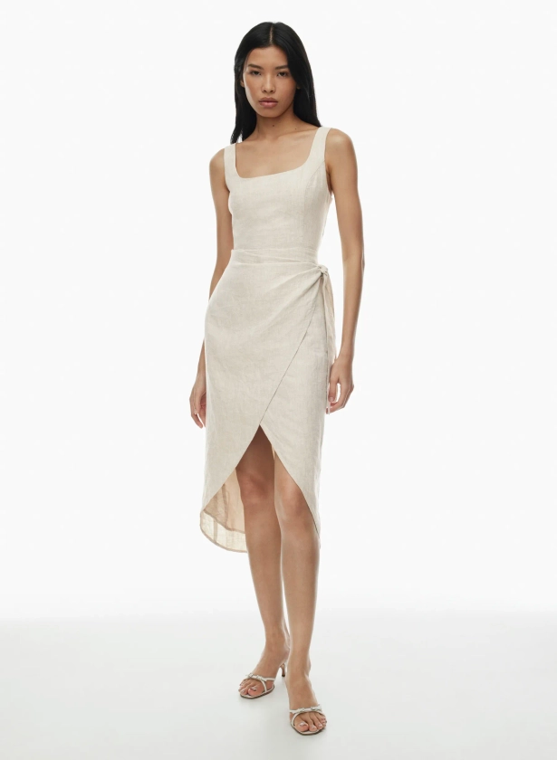 NEW SATURN LINEN MIDI DRESS