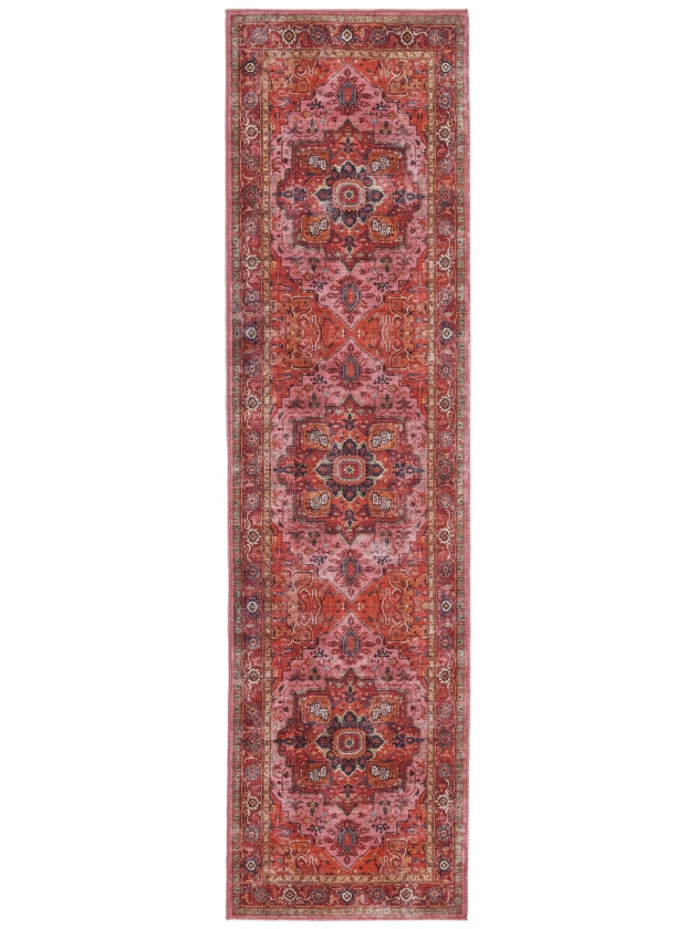 Rugvista essential - Georgia Oriental - Rouge / Rose, De passage 80 x 300 cm Tapis Coton - Rugvista