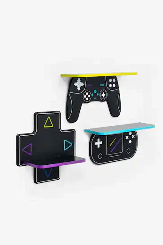 Buy 3 Pack Black Gamer Kids Shelves from the Next UK online shop