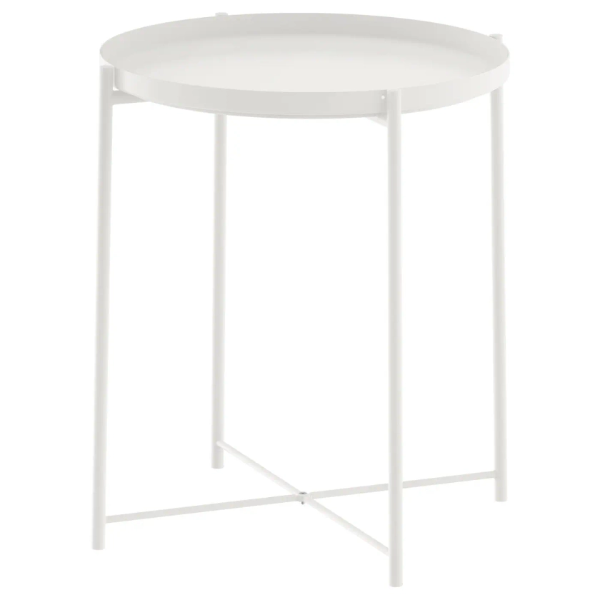 GLADOM Table/plateau - blanc 45x53 cm