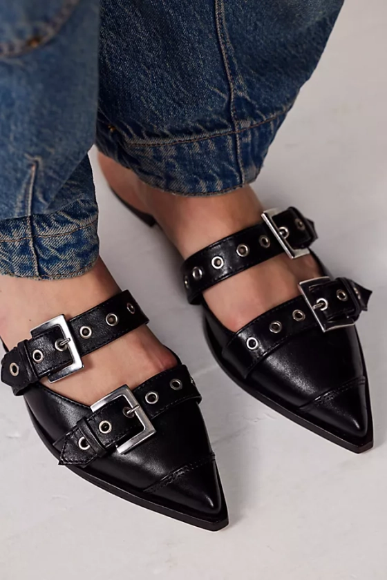 Penny Buckle Mules