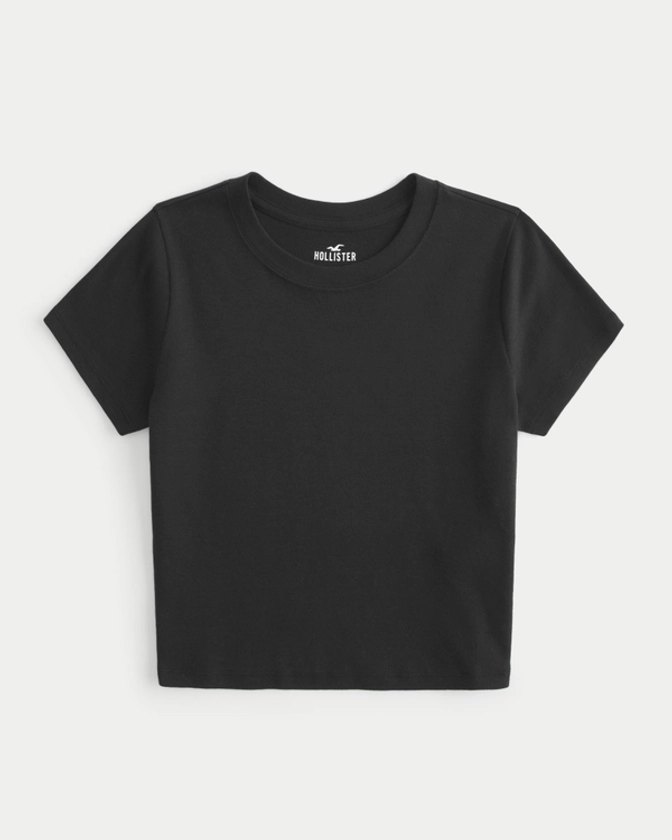 Women's Short-Sleeve Crew Baby Tee | Women's Tops | HollisterCo.com