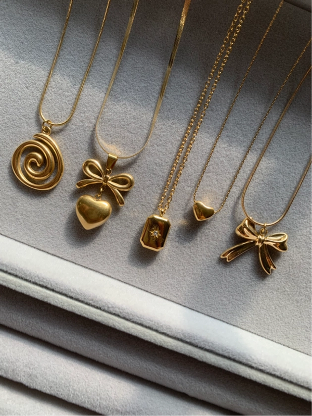 Waterproof gold plated necklaces ~