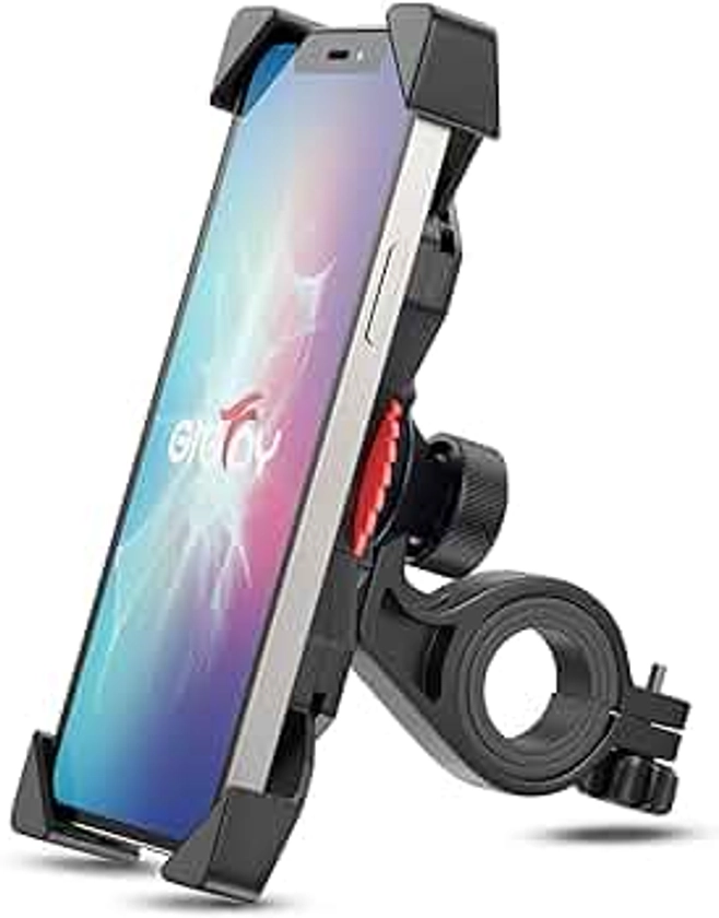 Grefay Support Téléphone Vélo Moto Porte Telephone Velo Universel Support Telephone Trotinette Electrique, Scooter, VTT avec 360° Rotation pour 3,5 à 6,5 Pouces GPS pour Smartphones Autres Appareils