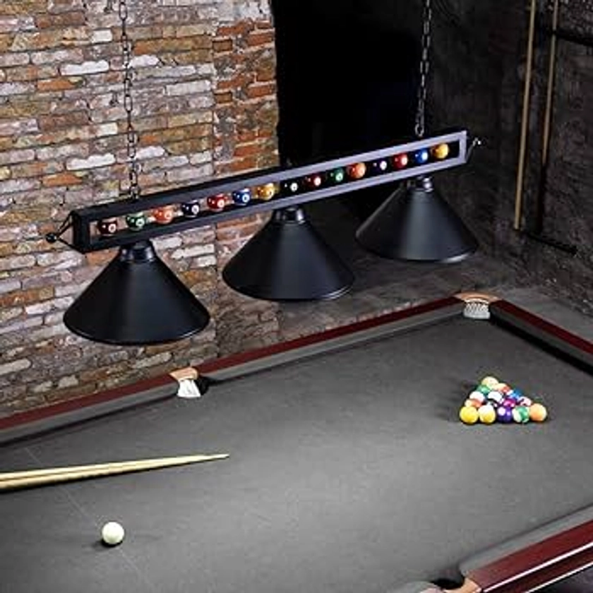 Pool Table Lights, Wellmet 59 inch Billiard Table Light with 3 Metal Shades, Adjustable Snooker Pool Table Lighting with Metal Billiard Decor, Perfect for Game Room, 6ft 7ft 8ft Billiard Pool Tables : Amazon.co.uk: Sports & Outdoors
