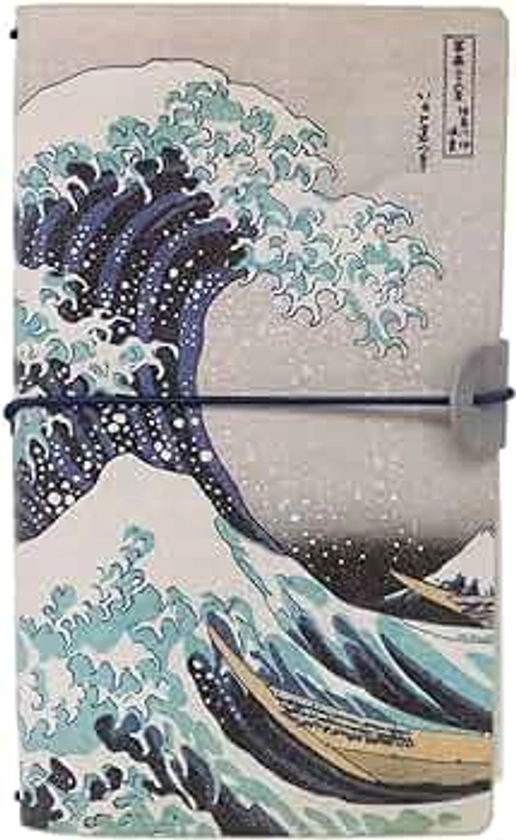 Kokonote - Ensemble Carnet de Voyage Japon, Carnets de notes | Carnet de Notes 2 en 1 Hokusai | Notebook Simili Cuir
